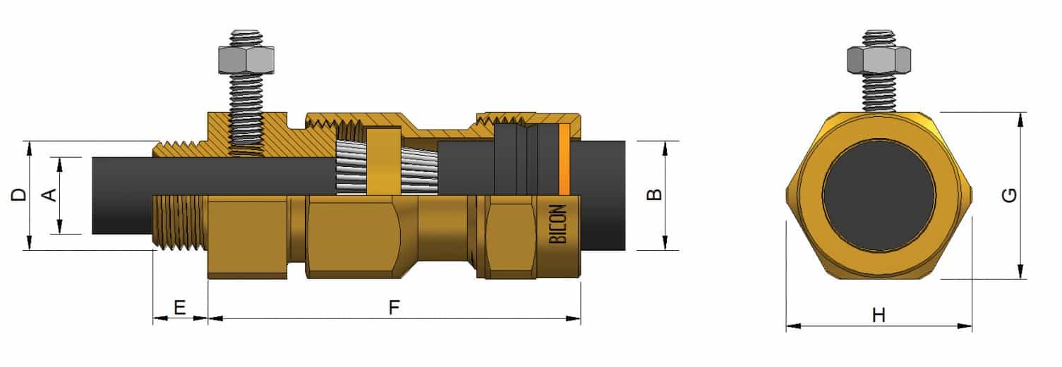 High Voltage Cable Glands - Dimensions